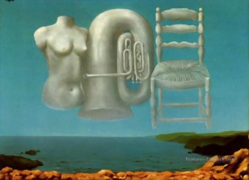 three women at the table by the lamp Painting - Threatening Weather Rene Magritte